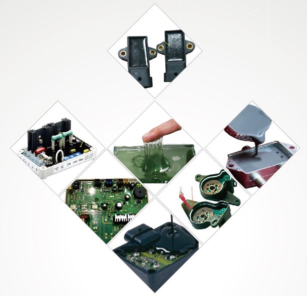 Gel de silicone transparente autocurável para encapsular e encher componentes e gabinetes elétricos 16